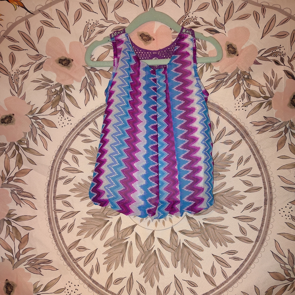 Healthtex Purple and Blue Zigzag Tank Top